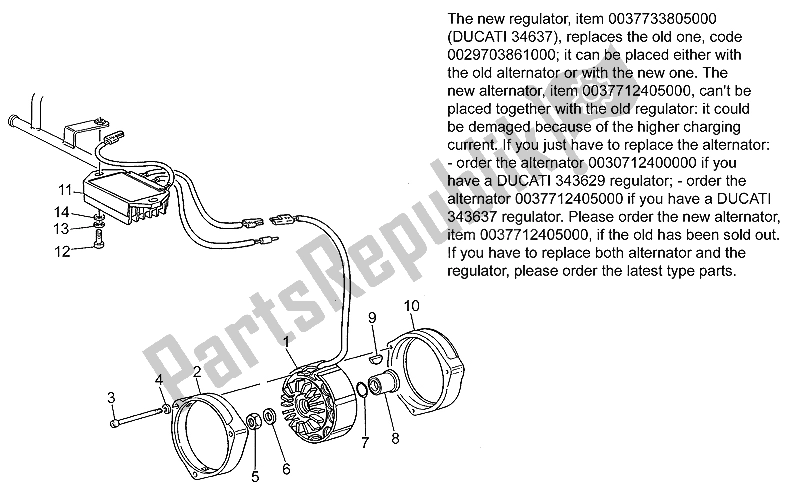 Todas las partes para Generador de Moto-Guzzi Daytona 1000 1992