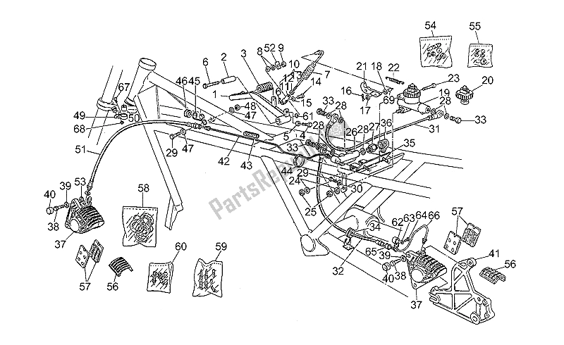 All parts for the Rear Master Cylinder of the Moto-Guzzi 850 T5 Polizia Vecchiotipo 1985