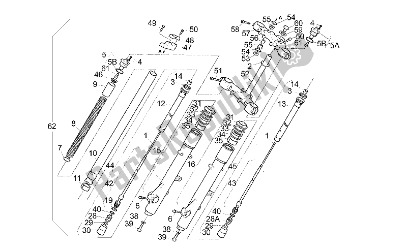 Toutes les pièces pour le Fourche Avant> Km112000 du Moto-Guzzi Quota ES 1100 1998