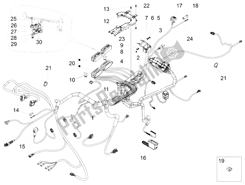 All parts for the Central Electrical System of the Moto-Guzzi California 1400 Touring ABS 2012