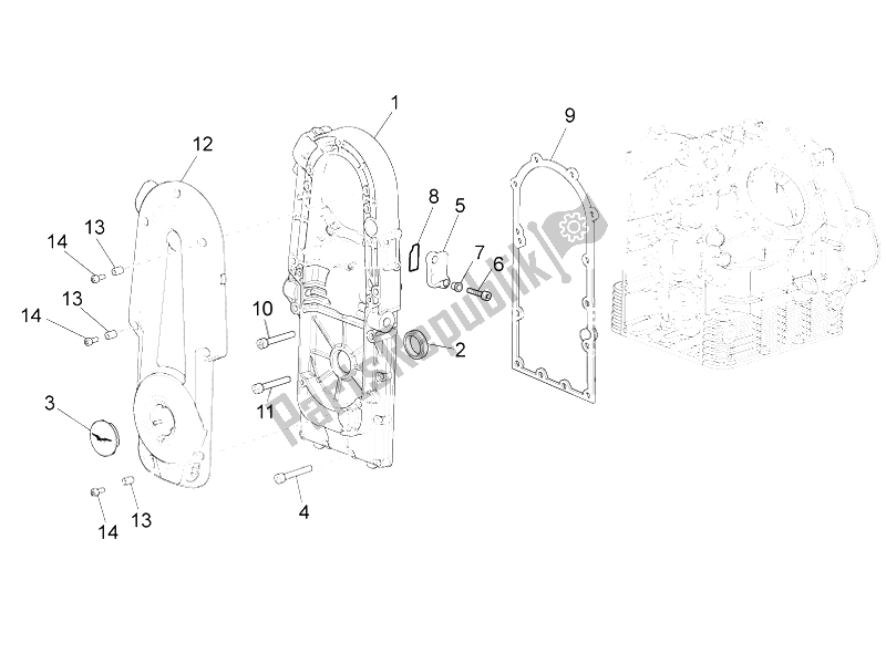 Toutes les pièces pour le Carters I (2) du Moto-Guzzi California 1400 Custom ABS 2012