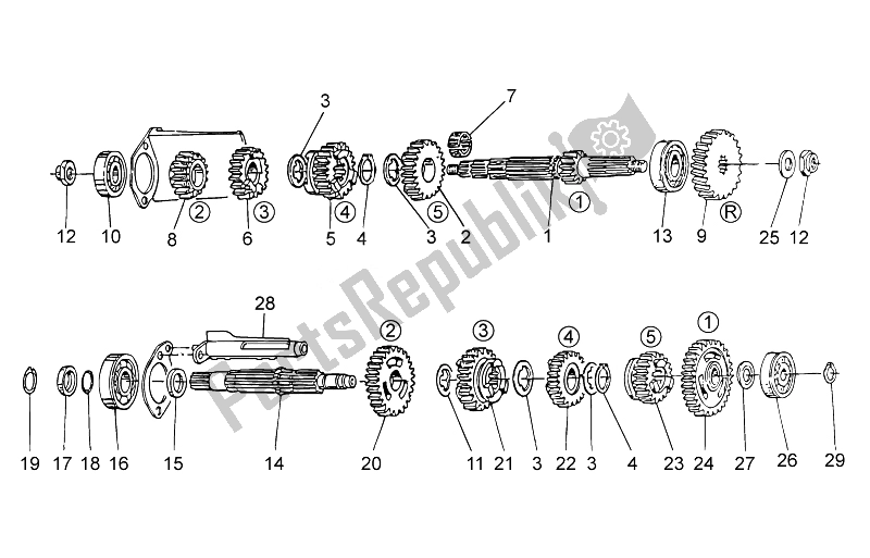 Toutes les pièces pour le Boîte De Vitesses du Moto-Guzzi V7 Racer 750 2014