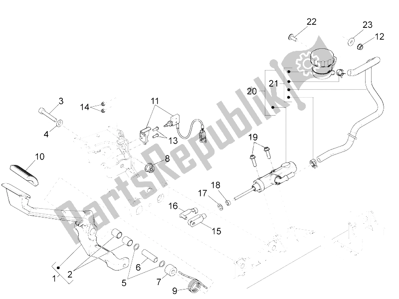 Todas las partes para Cilindro Maestro Trasero de Moto-Guzzi California 1400 Touring SE ABS 2015