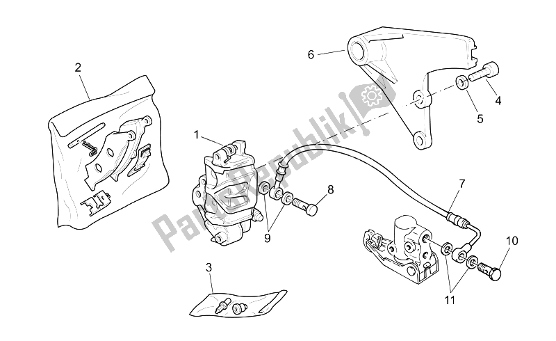 Toutes les pièces pour le étrier De Frein Arrière du Moto-Guzzi California EV Touring PI 1100 2002