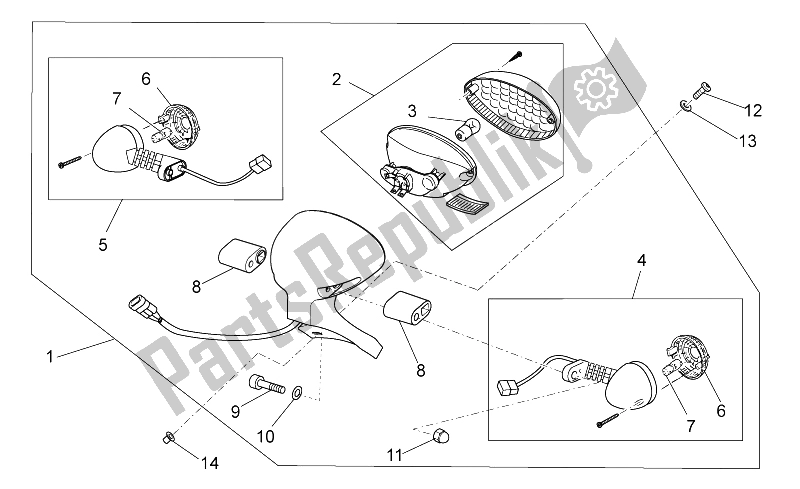 All parts for the Rear Lights of the Moto-Guzzi V7 II Special ABS 750 2015