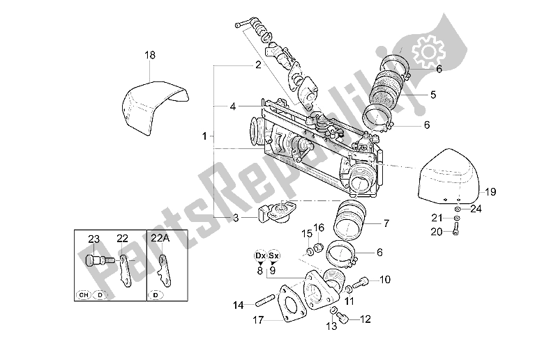 All parts for the Throttle Body of the Moto-Guzzi California Special 1100 1999