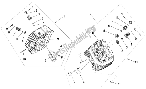 All parts for the Cylinder Head - Valves of the Moto-Guzzi Griso S E 1200 8V 2015