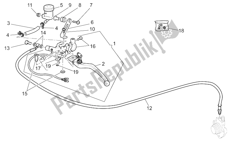 Todas las partes para Control De Embrague Completo de Moto-Guzzi V 11 LE Mans 1100 2002