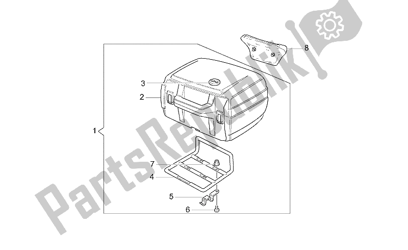 Toutes les pièces pour le Top Case 40 L du Moto-Guzzi California EV Touring 80 1100 2001