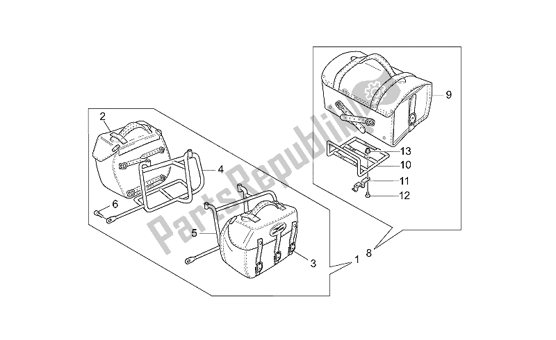 Todas las partes para Estuches Laterales De Cuero de Moto-Guzzi California EV Touring 80 1100 2001