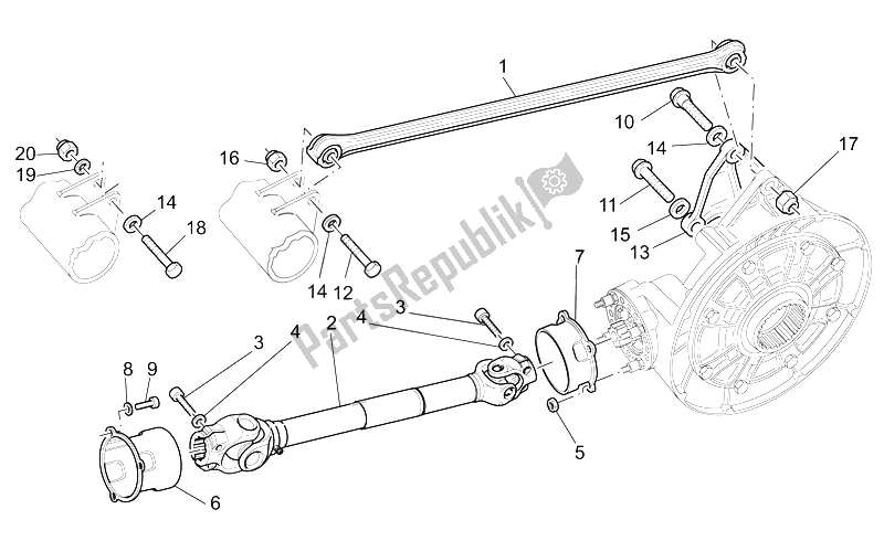 All parts for the Transmission Complete I of the Moto-Guzzi V 11 LE Mans 1100 2002