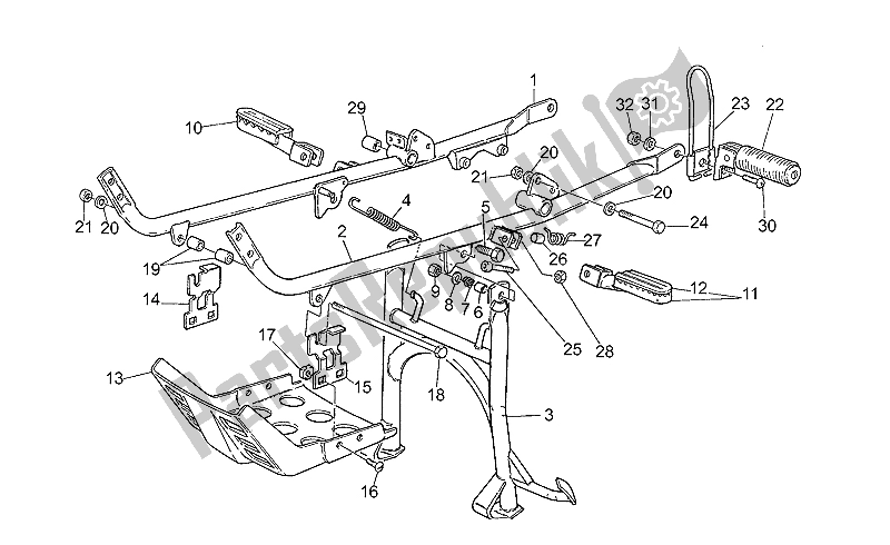 All parts for the Foot Rests - Lateral Stand of the Moto-Guzzi NTX 650 1987