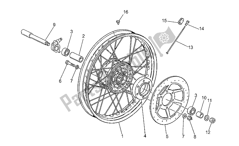 Tutte le parti per il Ruota Anteriore del Moto-Guzzi NTX 650 1987