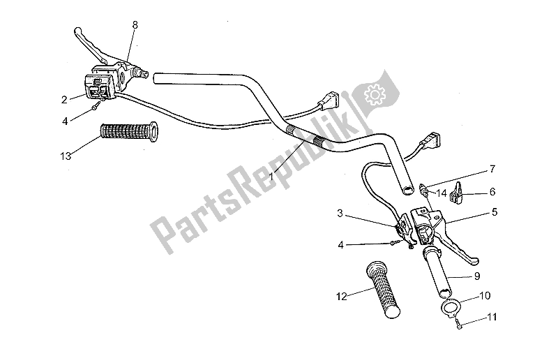 All parts for the Handlebar - Controls of the Moto-Guzzi 850 T5 III Serie Civile 1985