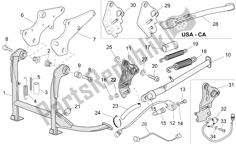 Toutes les pièces pour le Des Stands du Moto-Guzzi Breva V IE 1100 2005