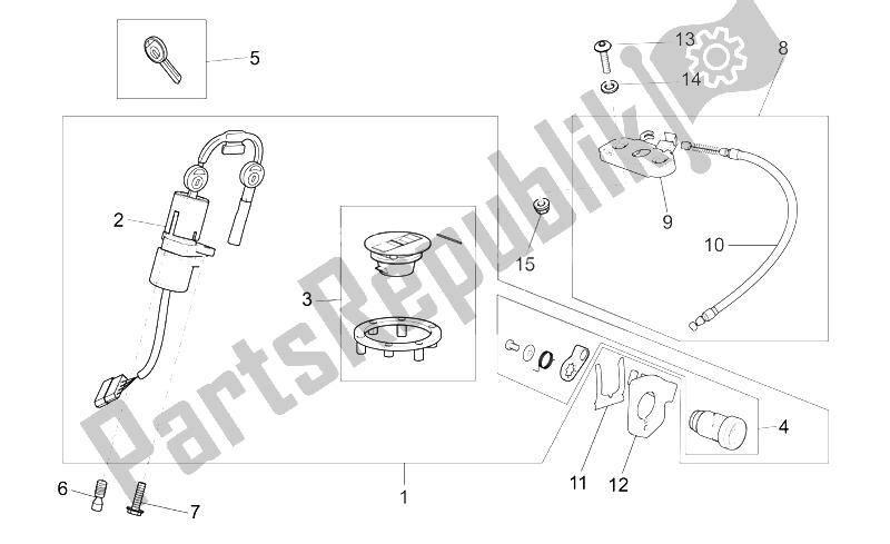 Tutte le parti per il Kit Di Blocco Hardware del Moto-Guzzi Breva IE 750 2003