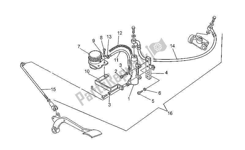 Todas las partes para Freno Trasero M. Cyl. Kit De Mod. De Moto-Guzzi California III Carburatori Carenato 1000 1988