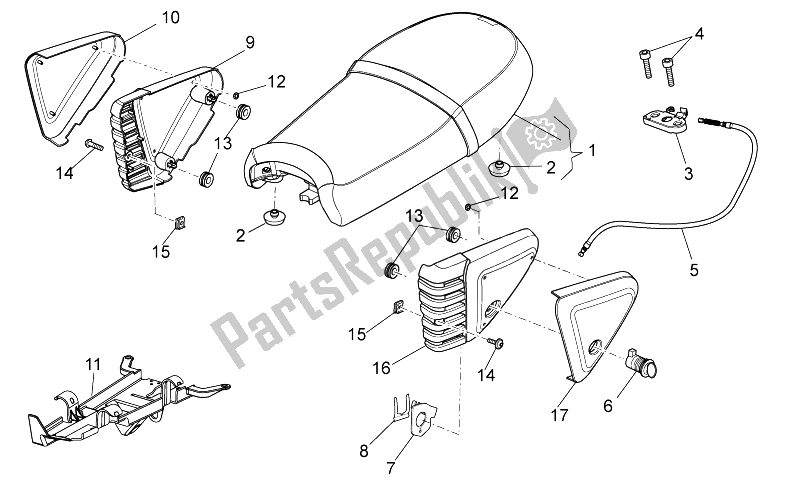 Toutes les pièces pour le Corps Central De Selle du Moto-Guzzi V7 Stone 750 2014