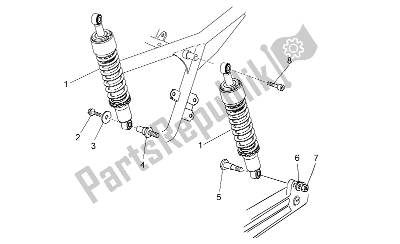 All parts for the Rear Shock Absorber of the Moto-Guzzi V7 Special 750 2014