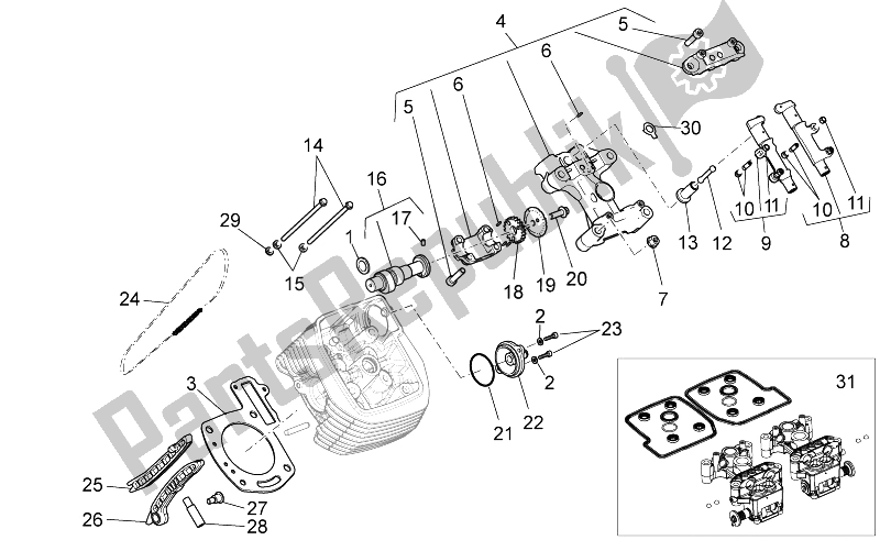 Toutes les pièces pour le Système De Synchronisation De Cylindre Lh I du Moto-Guzzi Griso 1200 8V 2007