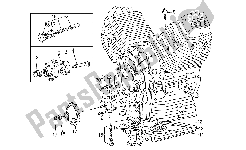 Toutes les pièces pour le La Pompe à Huile du Moto-Guzzi SP 750 1990