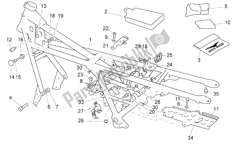 Todas las partes para Marco de Moto-Guzzi California Alum TIT PI CAT 1100 2003