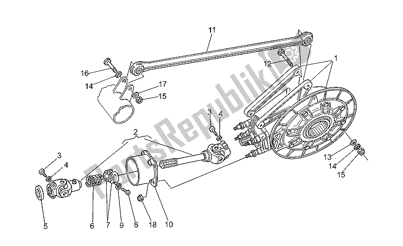 Toutes les pièces pour le Transmission Terminée Ii du Moto-Guzzi Sport Iniezione 1100 1996