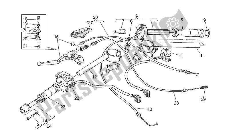 Toutes les pièces pour le Guidon - Commandes du Moto-Guzzi Sport Iniezione 1100 1996