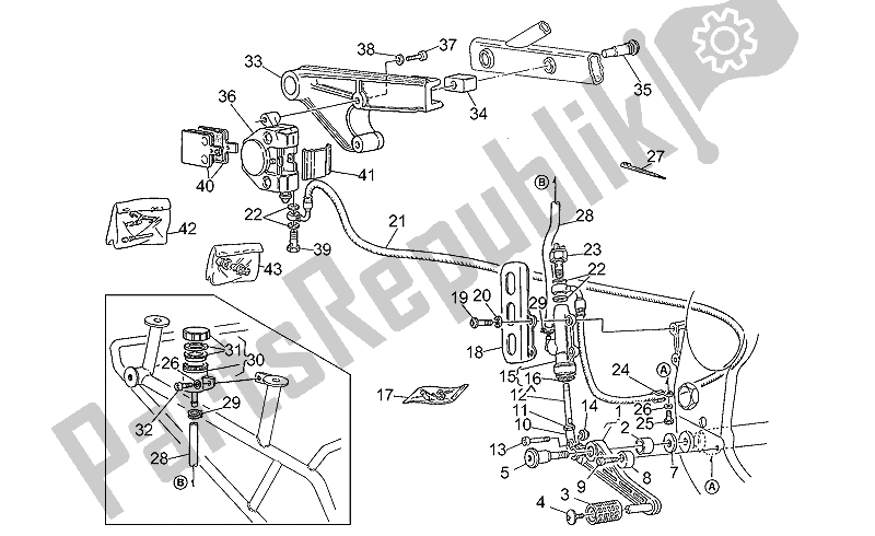 Toutes les pièces pour le Système De Freinage Arrière du Moto-Guzzi Daytona RS 1000 1997