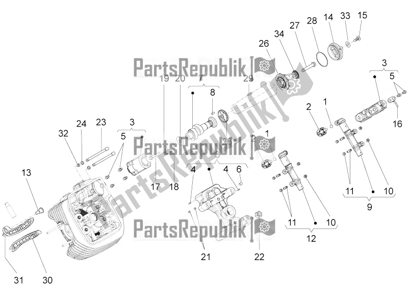 All parts for the Lh Cylinder Timing System I of the Moto-Guzzi Audace 1400 ABS 2016
