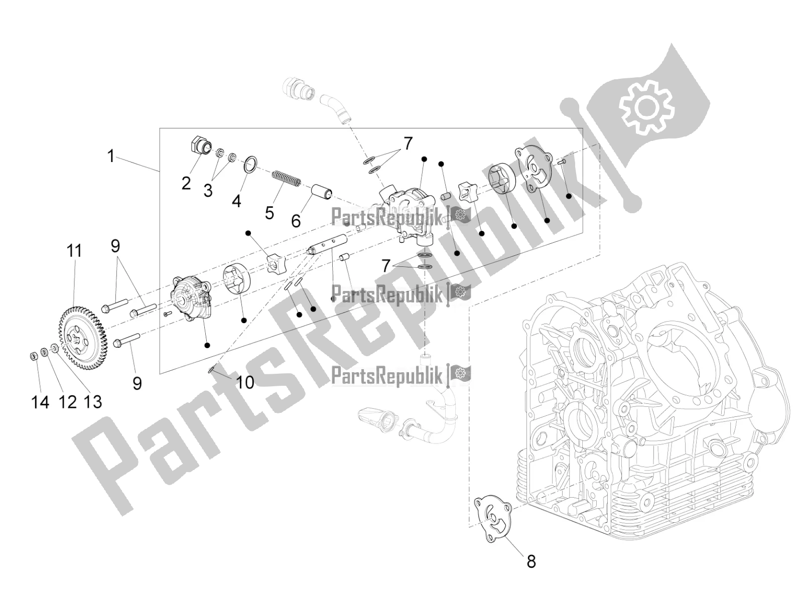 Todas las partes para Bomba De Aceite de Moto-Guzzi Audace 1400 ABS 2016