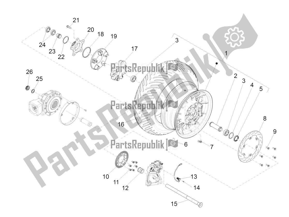 Toutes les pièces pour le Roue Arrière du Moto-Guzzi Audace 1400 ABS 2016