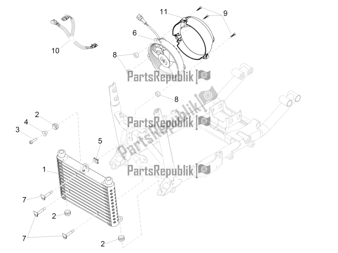 All parts for the Oil Radiator of the Moto-Guzzi Audace 1400 ABS 2017