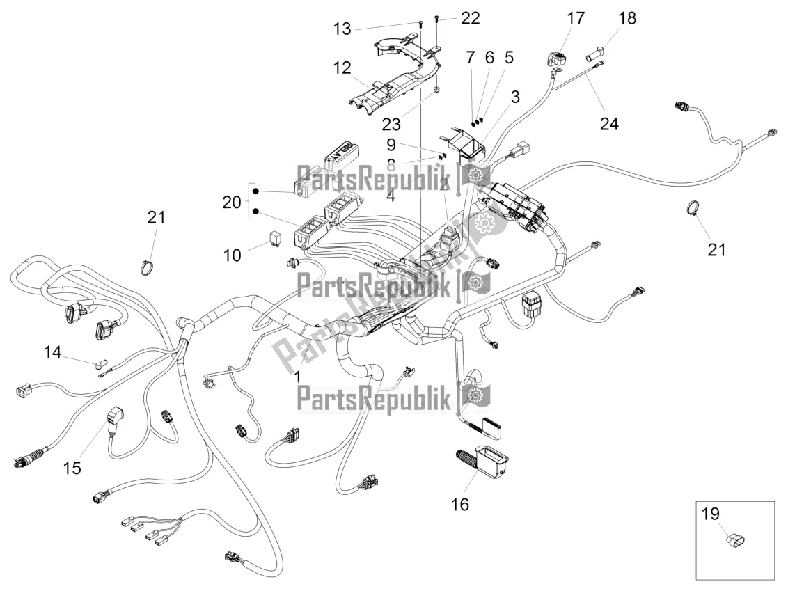 Alle onderdelen voor de Centraal Elektrisch Systeem van de Moto-Guzzi Audace 1400 ABS 2018