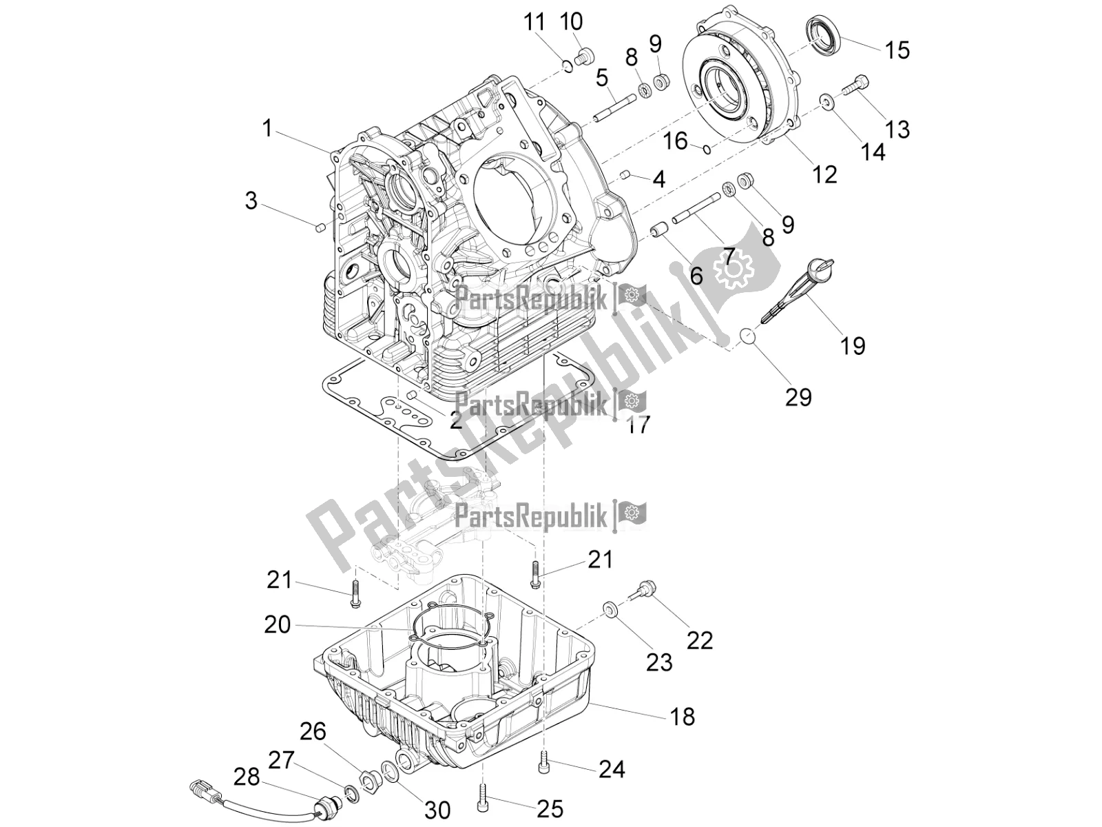 Toutes les pièces pour le Carters I du Moto-Guzzi Audace 1400 ABS 2018