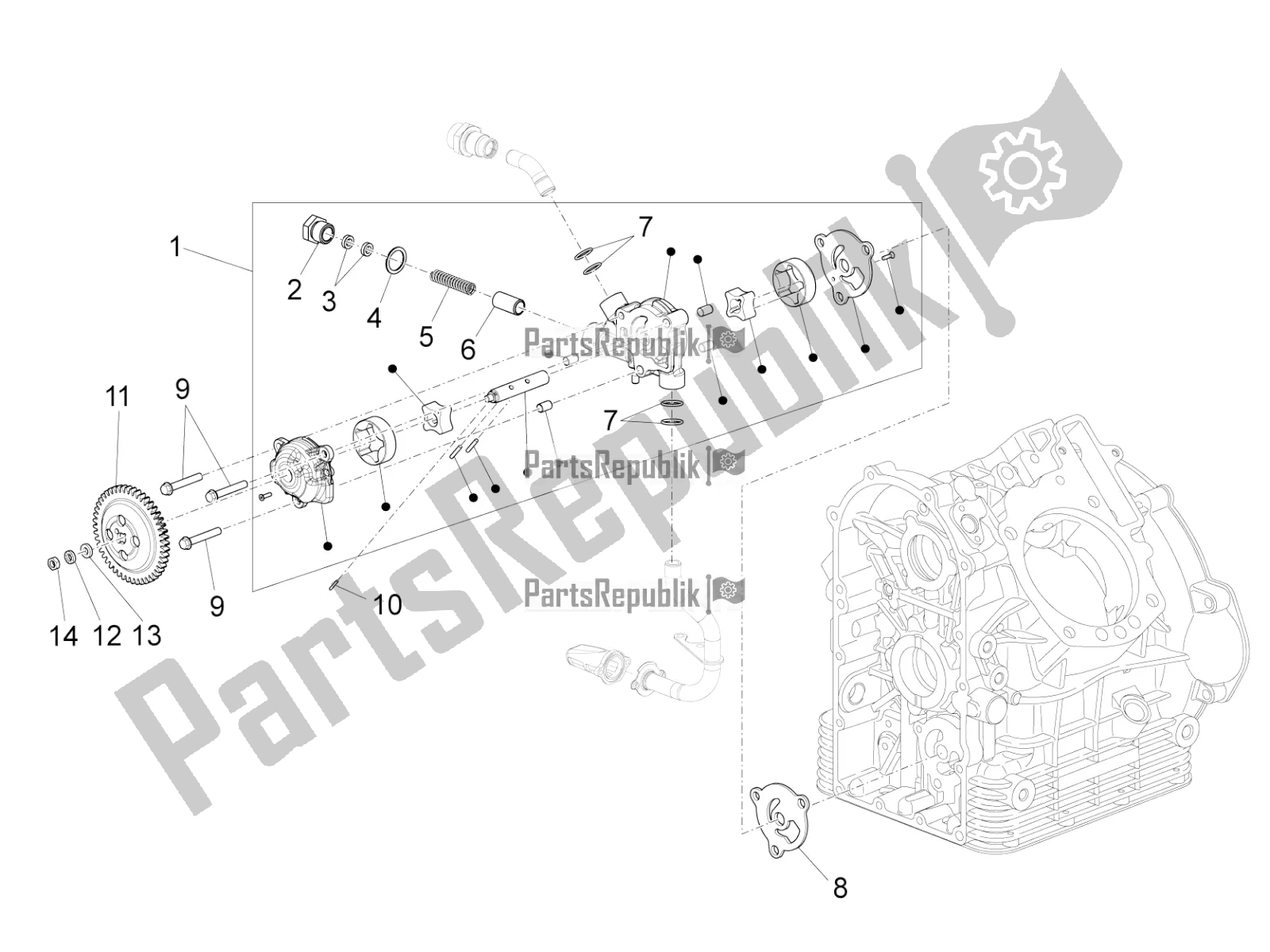 Toutes les pièces pour le La Pompe à Huile du Moto-Guzzi Audace 1400 ABS 2018