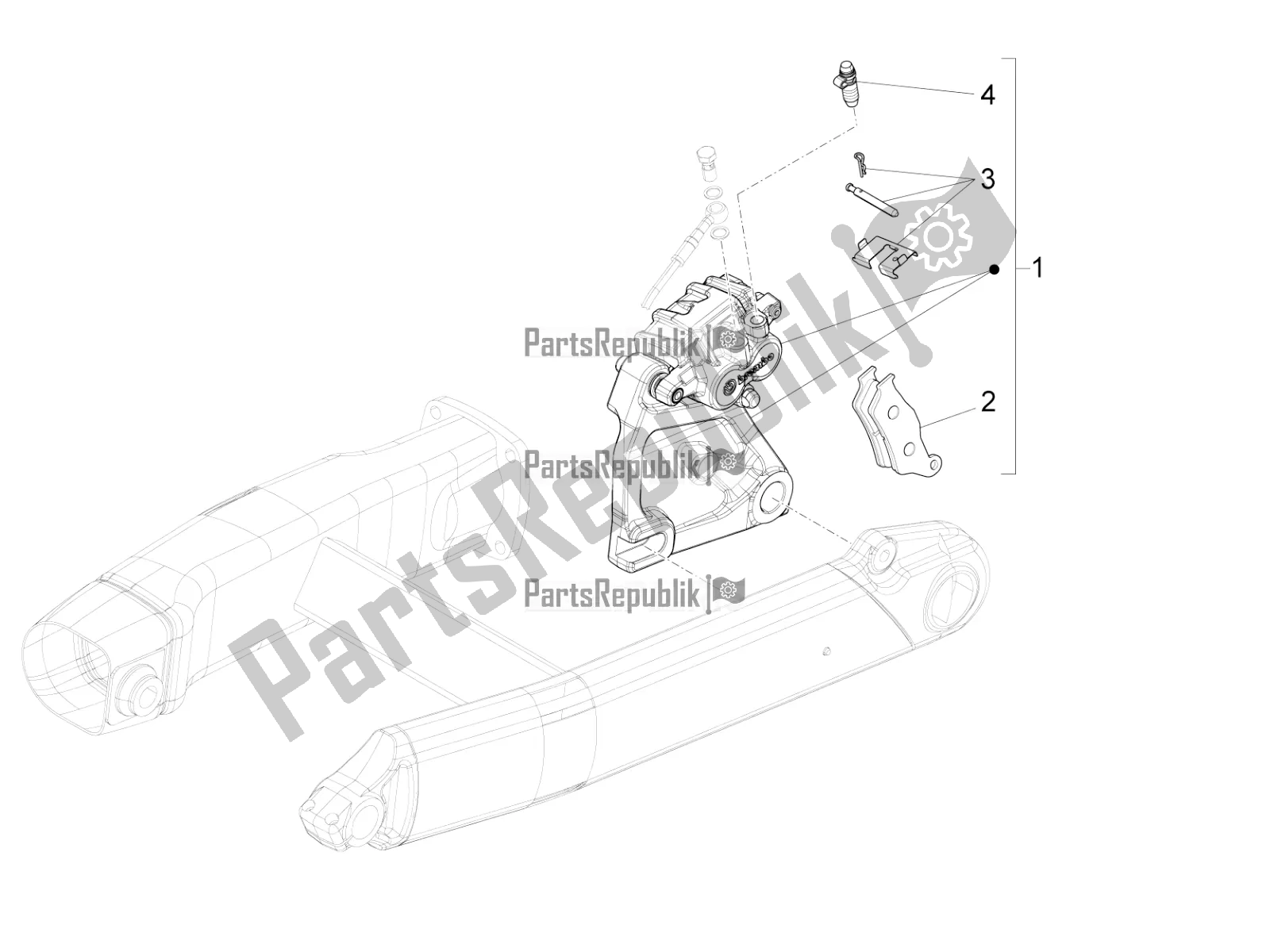 Todas las partes para Pinza De Freno Trasero de Moto-Guzzi Audace 1400 ABS 2018