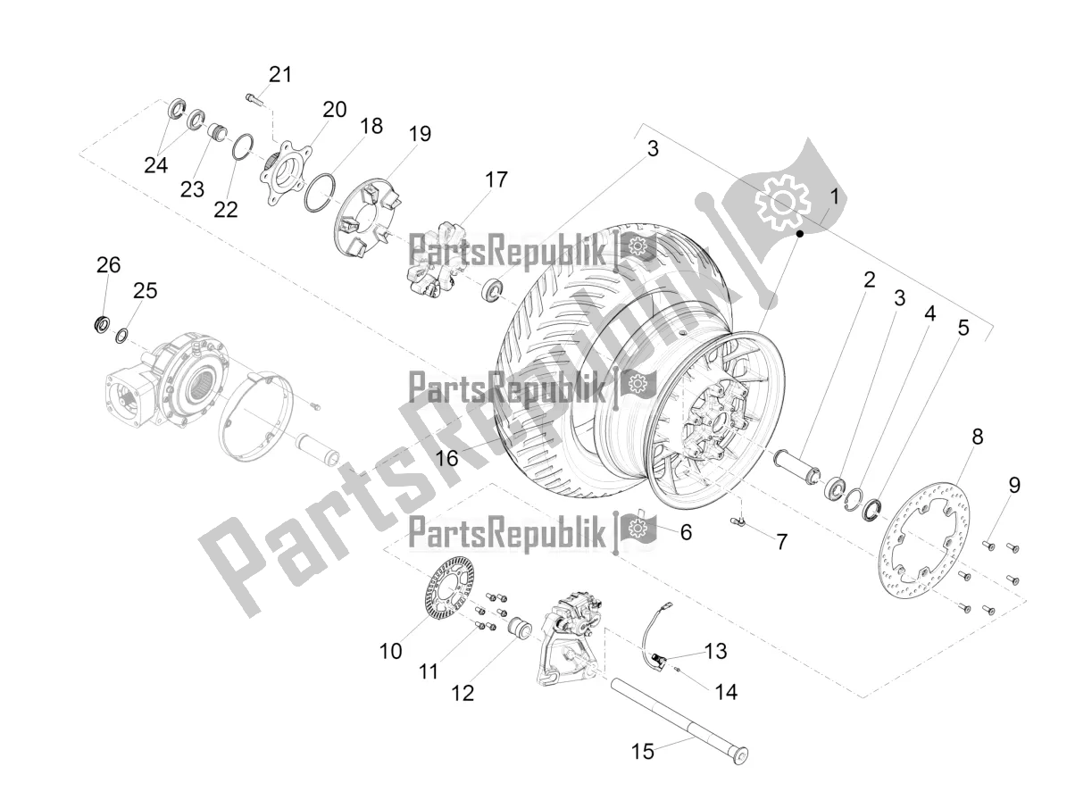 Toutes les pièces pour le Roue Arrière du Moto-Guzzi Audace 1400 ABS 2018