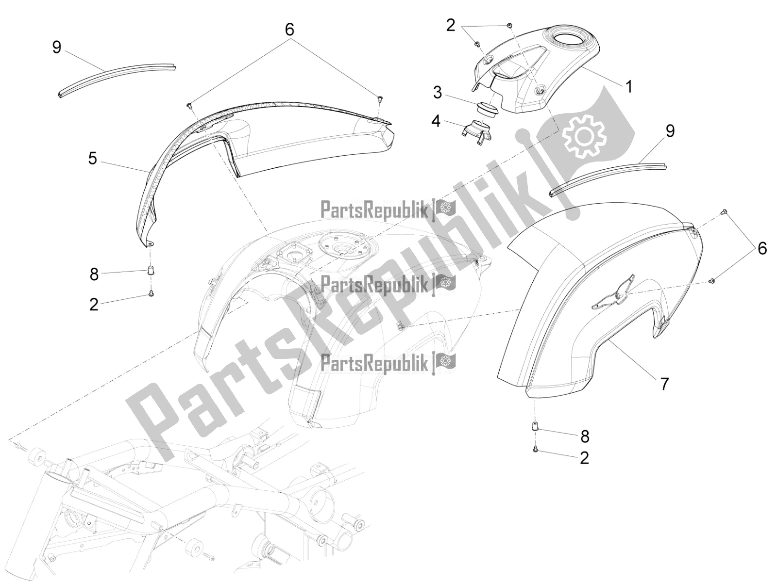 Toutes les pièces pour le Couvercle De Réservoir du Moto-Guzzi Audace 1400 ABS 2018