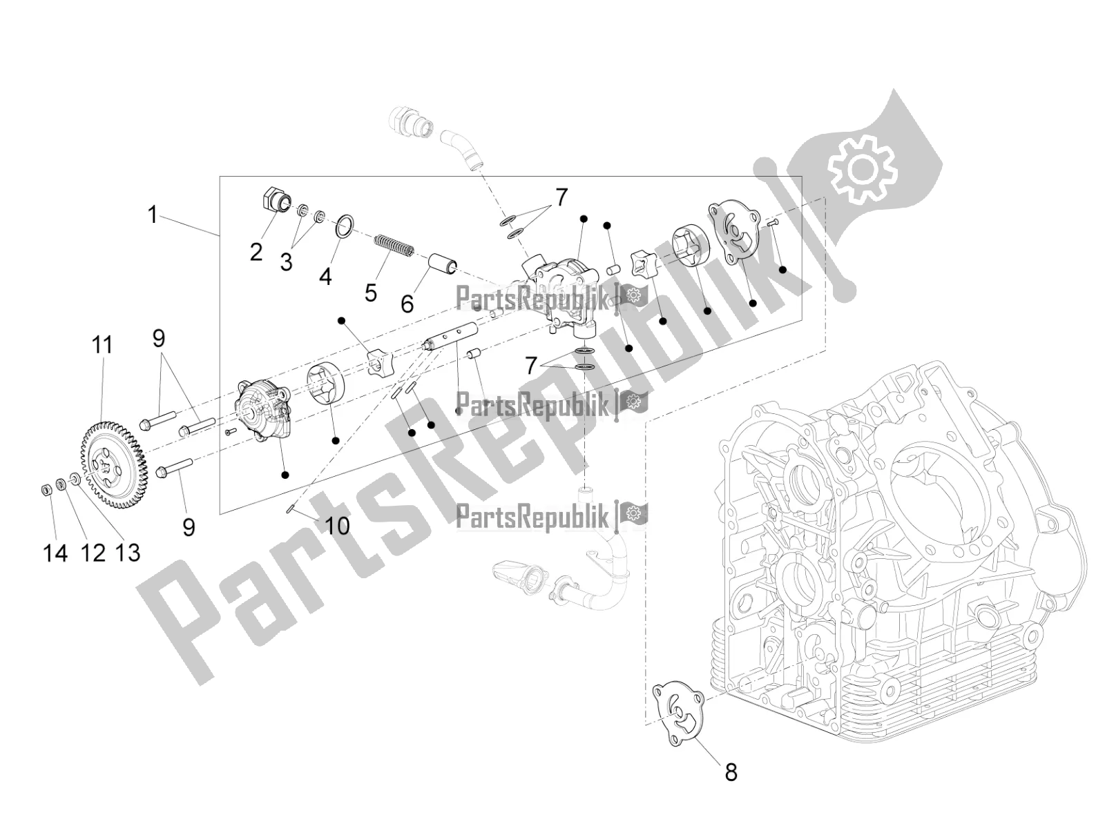 Toutes les pièces pour le La Pompe à Huile du Moto-Guzzi Audace 1400 ABS 2019