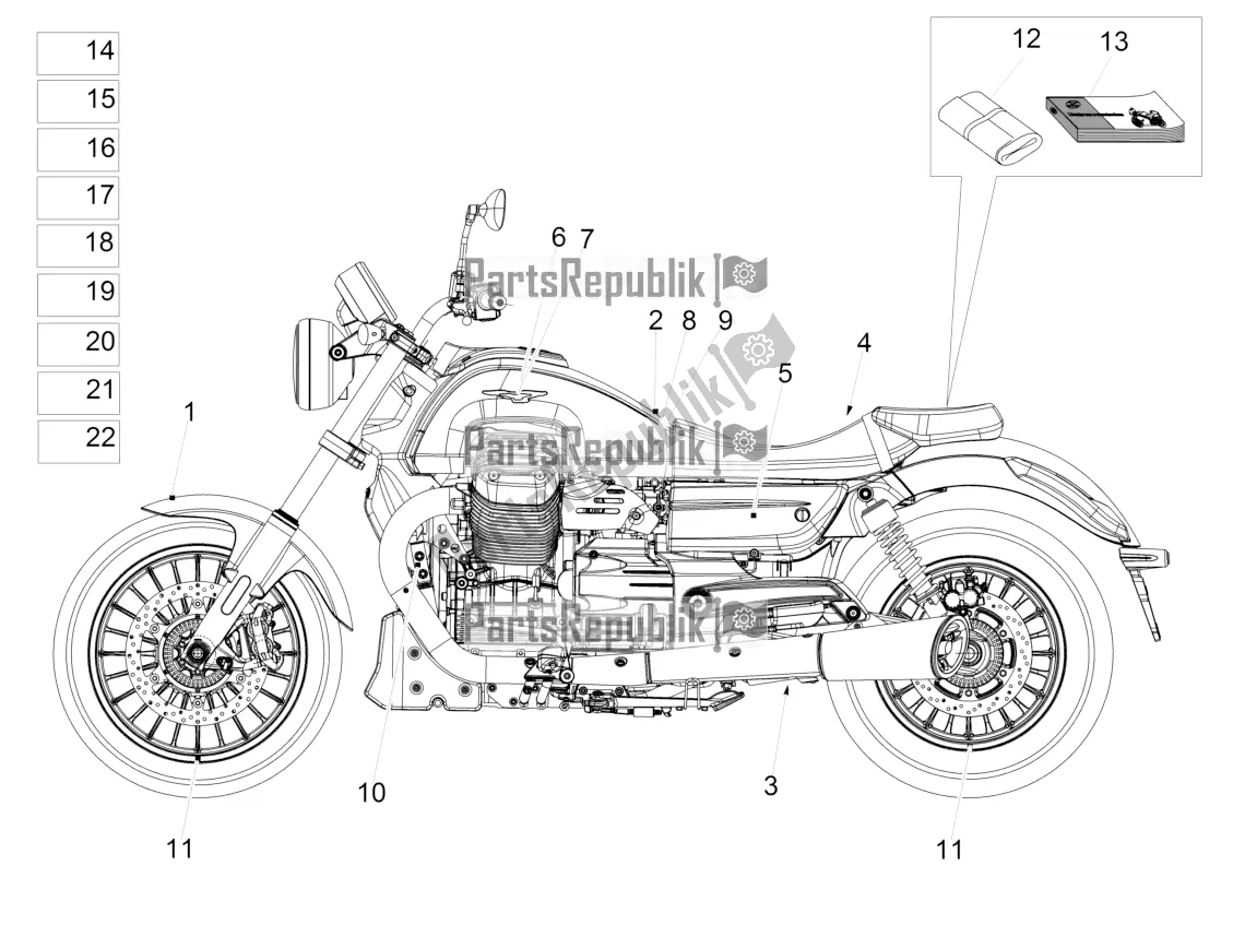 Wszystkie części do Kalkomania Moto-Guzzi Audace 1400 ABS USA 2016