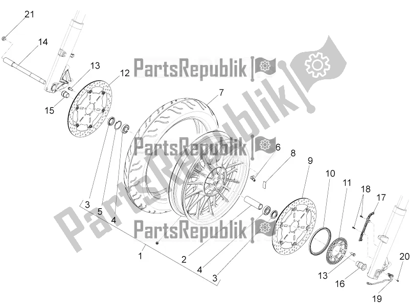 All parts for the Front Wheel of the Moto-Guzzi Audace 1400 ABS USA 2016