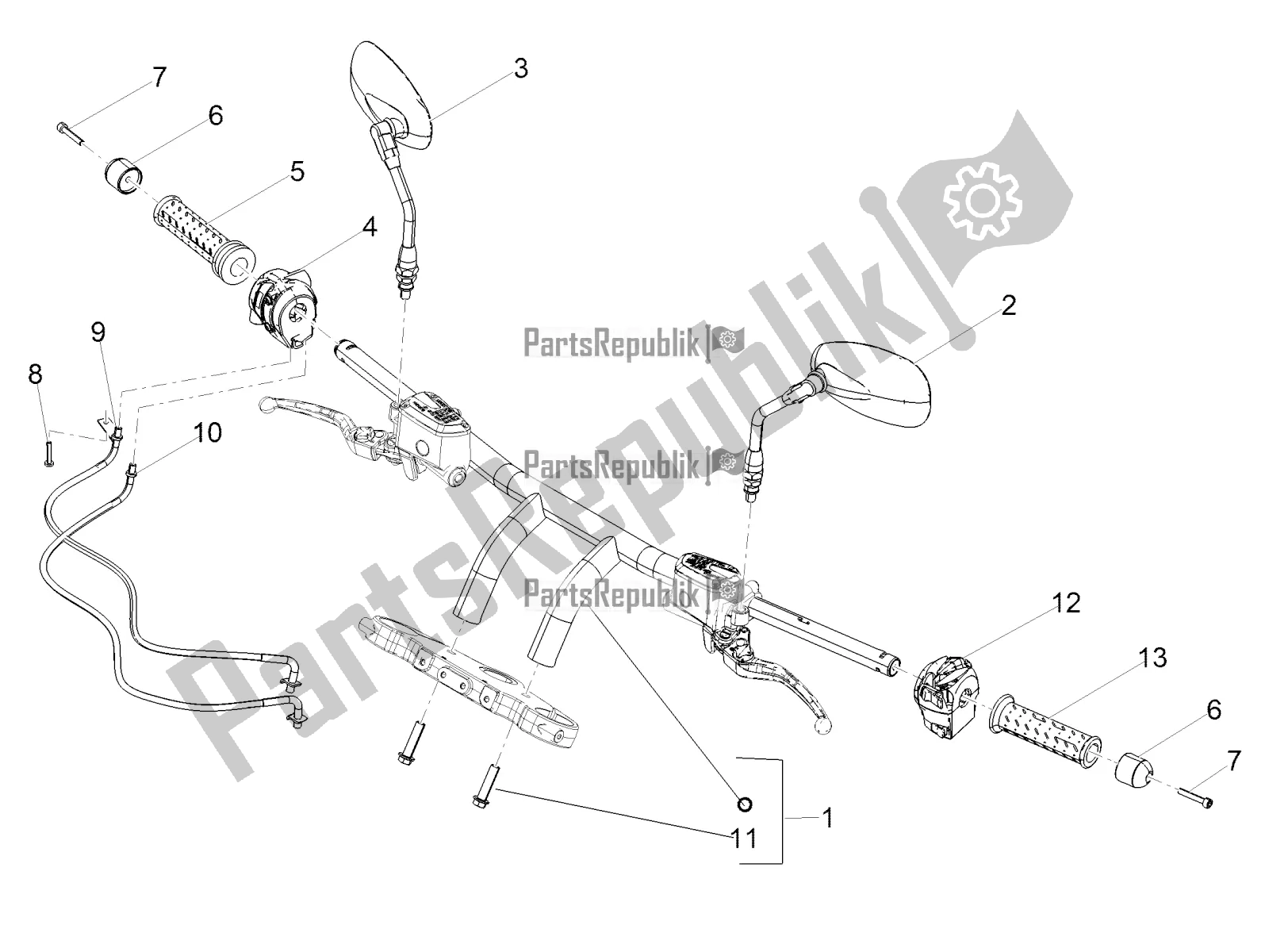 Toutes les pièces pour le Guidon - Commandes du Moto-Guzzi Audace 1400 ABS USA 2016