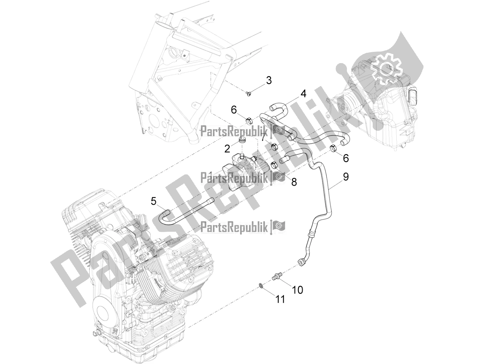 All parts for the Blow-by System of the Moto-Guzzi Audace 1400 Carbon ABS 2018