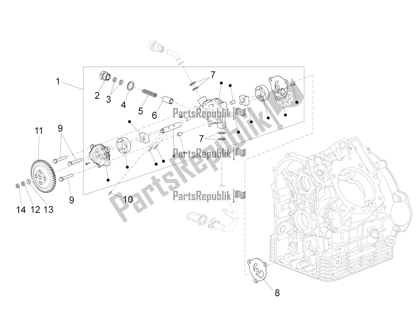 Toutes les pièces pour le La Pompe à Huile du Moto-Guzzi Audace 1400 Carbon ABS 2019