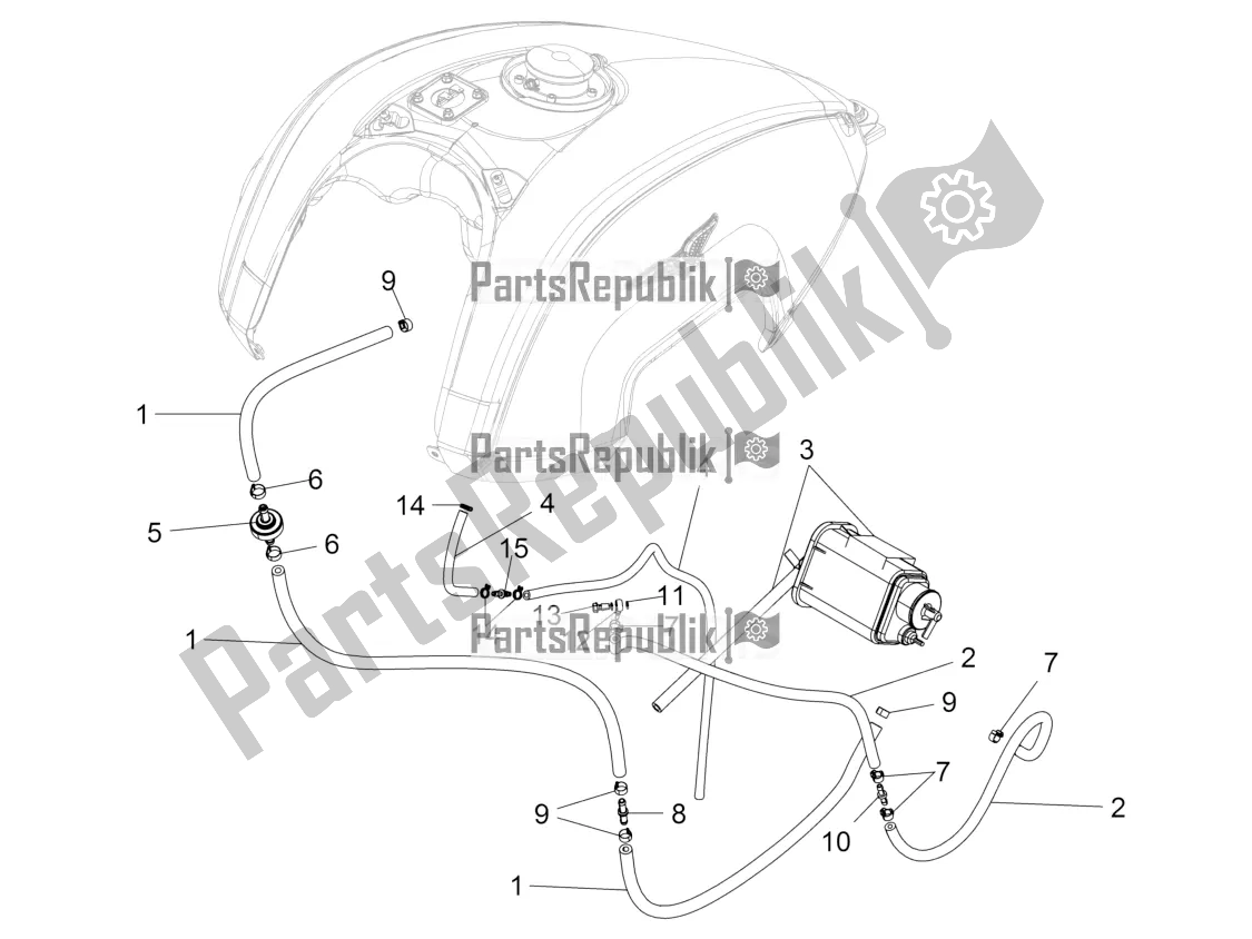 Todas as partes de Sistema De Recuperação De Vapor De Combustível do Moto-Guzzi Audace 1400 Carbon ABS 2020