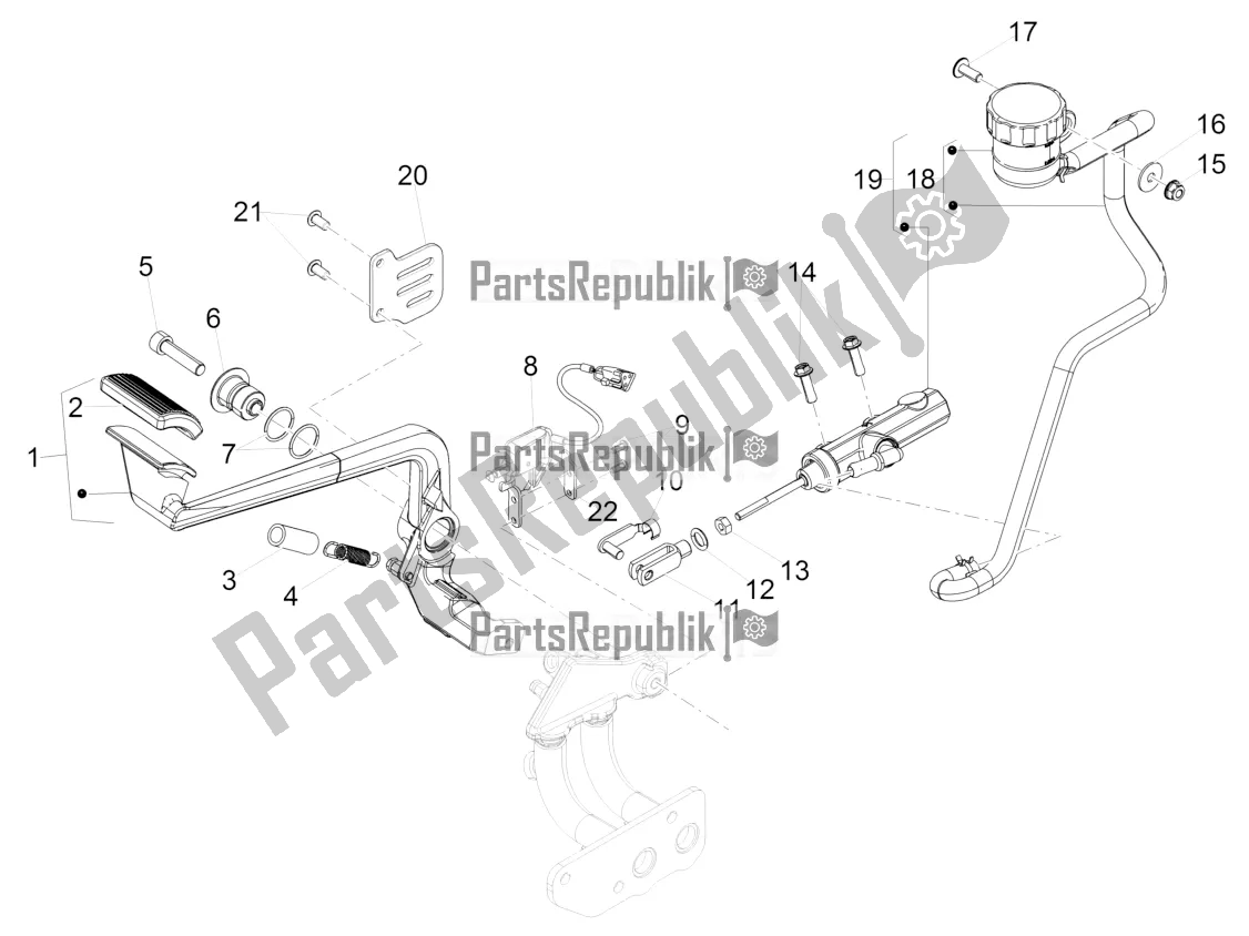 All parts for the Rear Master Cylinder of the Moto-Guzzi Audace 1400 Carbon ABS 2020