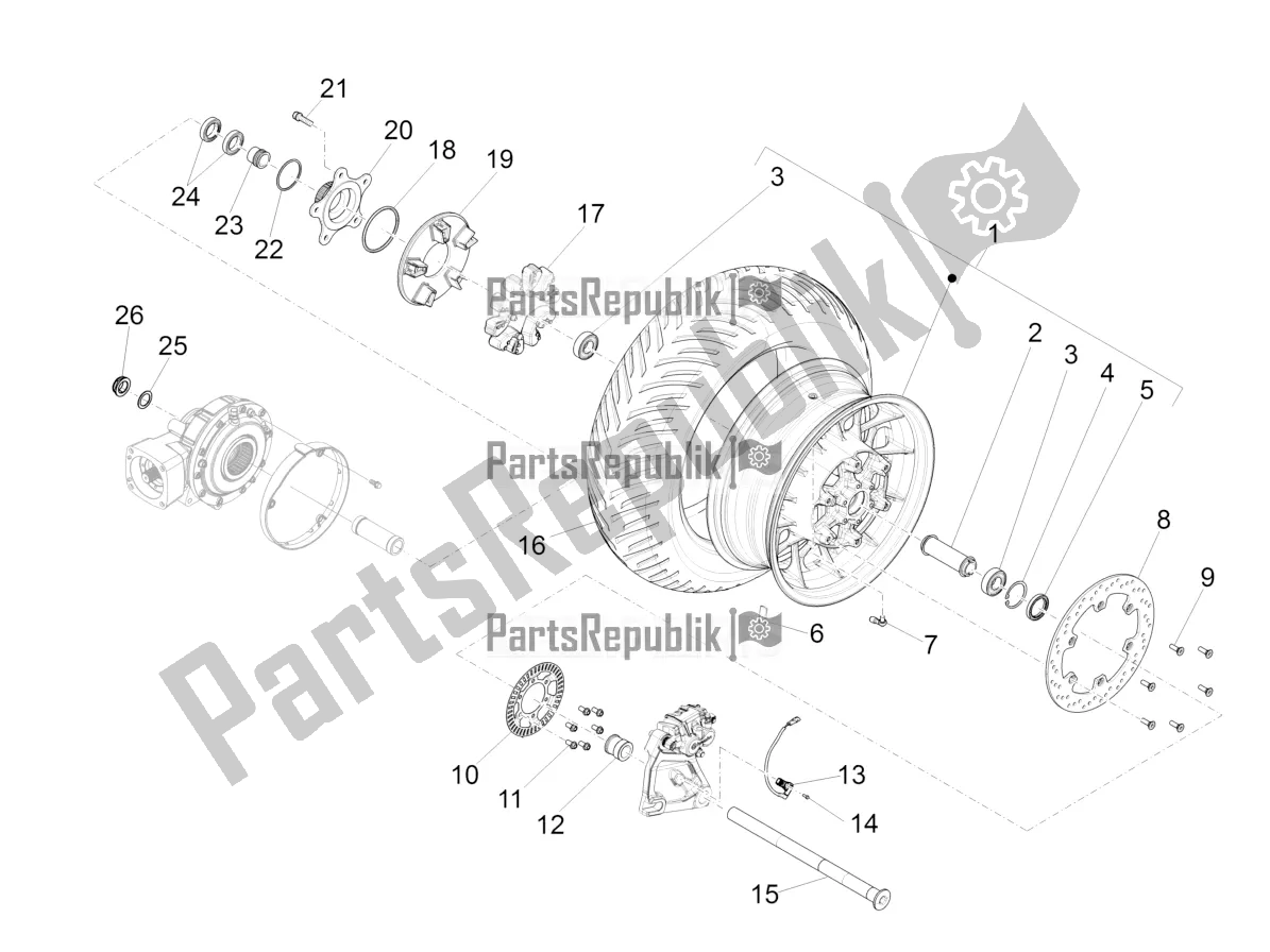 All parts for the Rear Wheel of the Moto-Guzzi Audace 1400 Carbon ABS 2020
