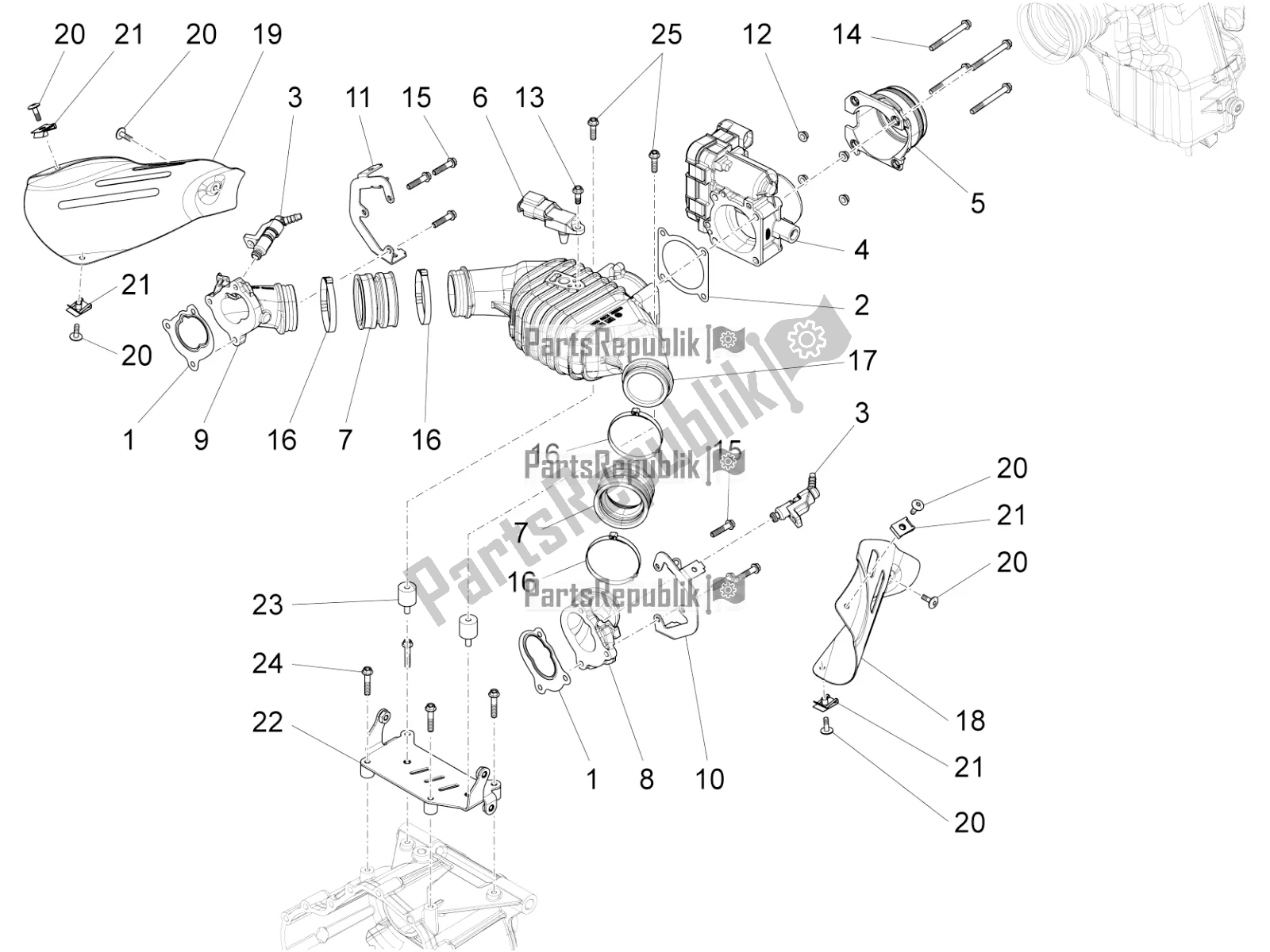 Toutes les pièces pour le Corps De Papillon du Moto-Guzzi Audace 1400 Carbon ABS 2020