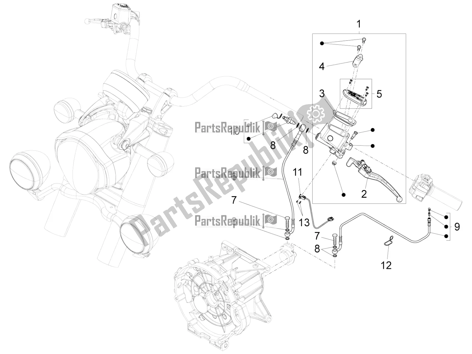 Todas las partes para Control De Embrague de Moto-Guzzi Audace 1400 Carbon ABS 2021